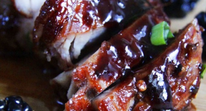 Pork Tenderloin With A Blackberry Hoisin Ginger Sauce