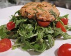 Wild Salmon Cakes with Arugula Avocado Salad