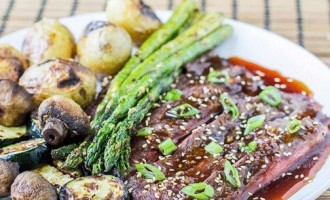 Teriyaki Glazed Hibachi Steak With Wasabi Potatoes