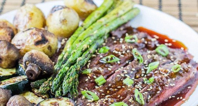 Teriyaki Glazed Hibachi Steak With Wasabi Potatoes