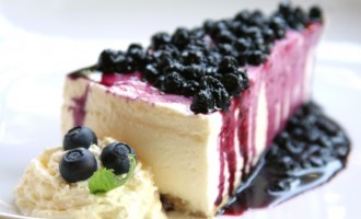 Award Winning Blueberry Swirl Cheesecake With A Gram Cracker Crust