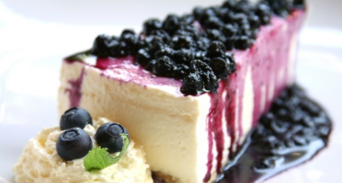Award Winning Blueberry Swirl Cheesecake With A Gram Cracker Crust
