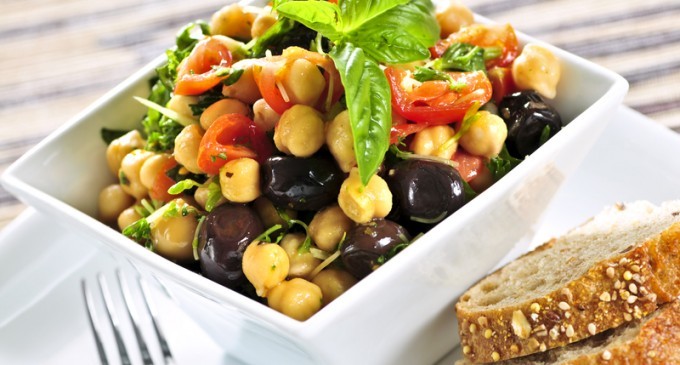 A Refreshing Chickpea Salad With Lemon & Parmesan Tossed With Fresh Herbs