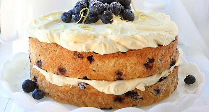 This Fancy Blueberry Zucchini Cake With Buttercream Is Perfect For Summer