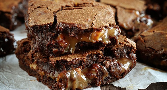 This Peanut Butter & Chocolate Caramel Brownie Recipe Is What Dreams Are Made Of