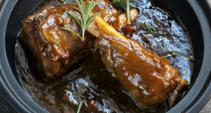 Slow Cooked Lamb Shanks In a Red Wine Sauce