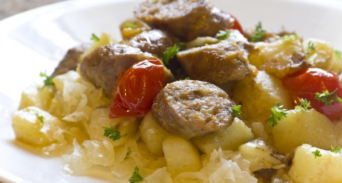 The Slow Cooker Get’s Us Every Time: This German Recipe For Sauerkraut, Potatoes & Sausage Is Amazing