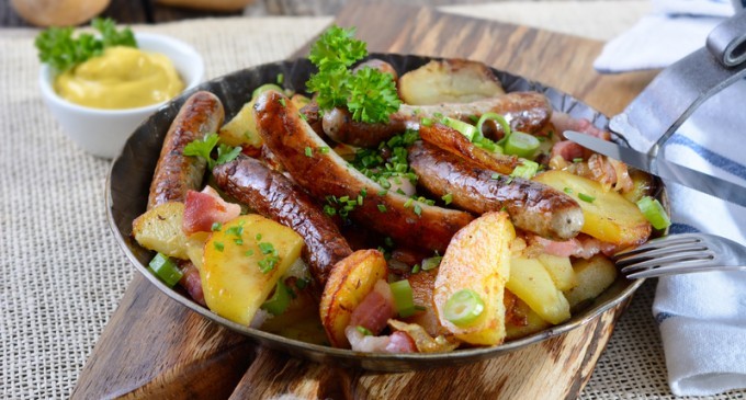 The Kielbasa, Potato Hash & Tomato Skillet Is A Delicious Way To Start Your Morning Or Whip Up For Dinner!