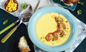This Creamy Corn & Grilled Shrimp Soup Has An Unexpected Ingredient That Makes The Flavor Incredible