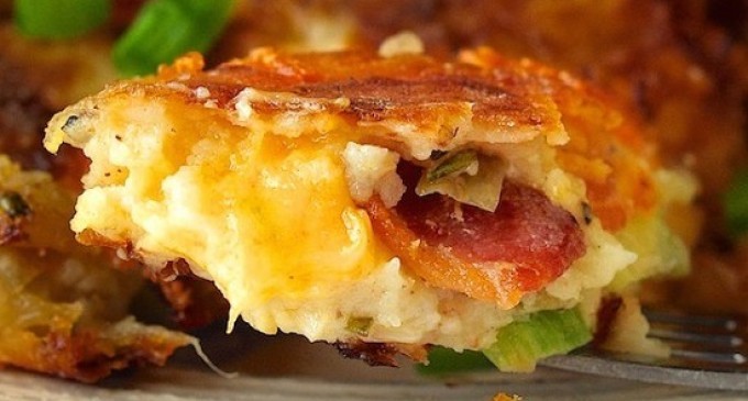 The Entire Family Will Gobble This Up In No Time: Onion Cheddar & Bacon Potato Cakes