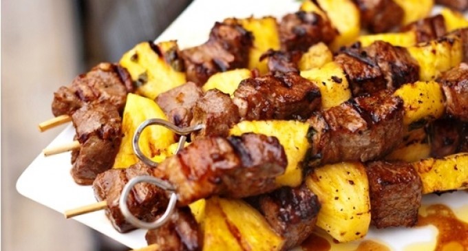 Sweet & Savory Grilled Steak & Pineapple Skewers