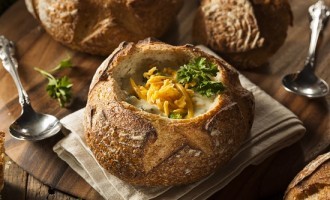 One-Pot Soup Recipe: Bacon Broccoli Cheddar Bread Bowl