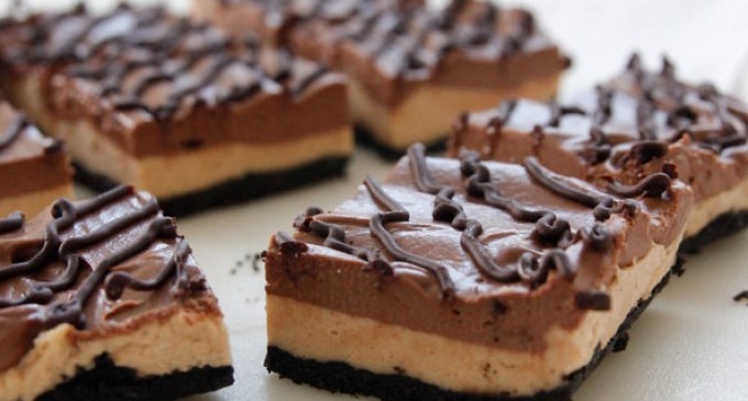These No-Bake Chocolate Peanut Butter Cheesecake Bars Taste Just Like A Peanut Butter Cup