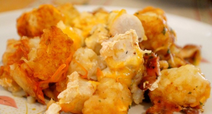 Get A Load Of This Bacon & Cheese Tater Tot Breakfast Casserole