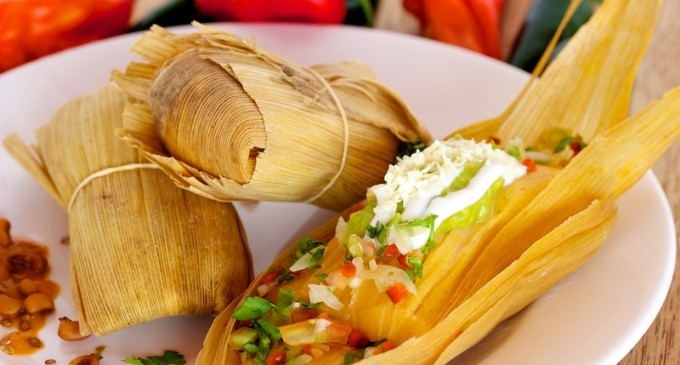 You’ve Got To Try These Mushroom & Goat Cheese Tamales With Mole Verde!