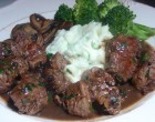 Dinner Is Served: Tender Sirloin Tips Served With A Rich Gravy & A Side Of Garlic Mashed Potatoes