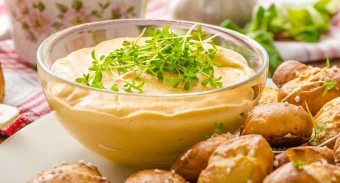 The Ultimate Super Bowl Snack: Creamy Cheese Dip With Home Made Salty Pretzel Knots