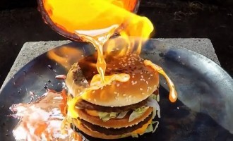 You Are Never Going To Believe What Happens When A Big Mac Is Covered With Molten Copper!