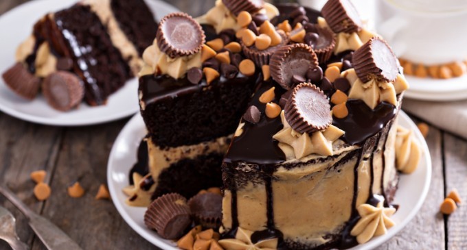 How Can Anyone Resist A Slice Of This Decadent Peanut Butter Fudge Cake?