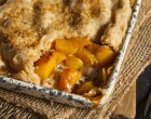 JUST IMAGINE: A Classic & Sweet Peach Cobbler With A Crispy Cinnamon & Brown Sugar Crust In Your Kitchen