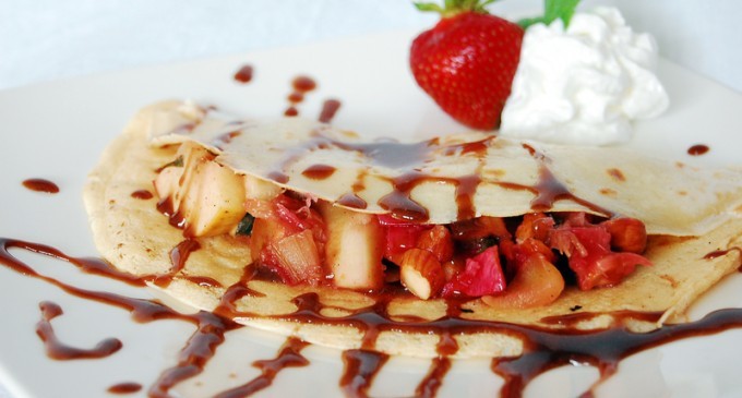 The Best Damn Rhubarb Crumble Crepe You Will Ever Have In Your Life!