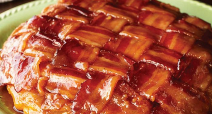 This Southern Upside Down Apple Bacon Pie Is Drool-Worthy & Worth Every Single Last Bite