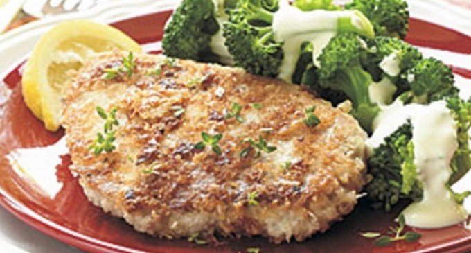 Asiago-Crusted Pork Chops