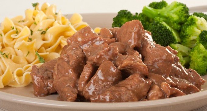 These Home Cooked Beef Tips With Gravy Only Need Four Ingredients & Can Be Made Made In A Crock Pot!