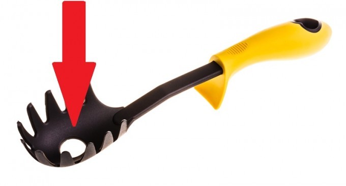 The Super Helpful Yet Totally Genius Reason Why Your Plastic Spaghetti Spoon Has Holes All Over