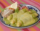 These Enchilada’s With A Spicy Green Chili Sauce Might Look Traditional But We’ve Added Something Different