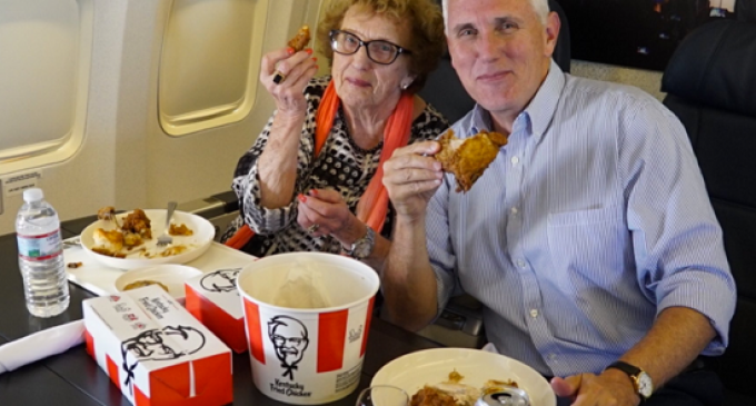 Is Mike Pence KFC’s Newest Spokesman Or His He Running For Vice President? We Cant Tell!!!