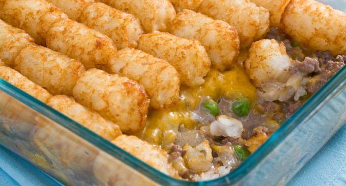 Love Cheese & Potatoes? This Beefy Tater Tot Inspired Casserole Is Our New Favorite In The Morning