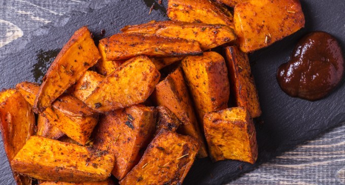Looking For A Savory Side Dish? These Savory Maple & Thyme Sweet Potatoes Are Baked To Perfection