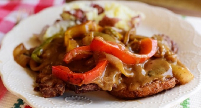 Forget The Gravy: These Smothered Pork Chops With Roasted Peppers Are Our New Favorite