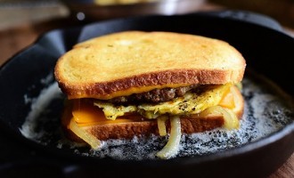 This Breakfast Patty Melt Has A Secret Ingredient Baked Right Inside Which Makes It Even More Delicious