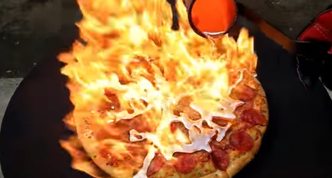 We Couldn’t Believe What Happened When A Little Caesar’s Pizza Got Doused In Molten Copper