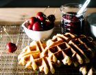 Breakfast or Brunch: Buttermilk Waffles With Bourbon Cherry Sauce