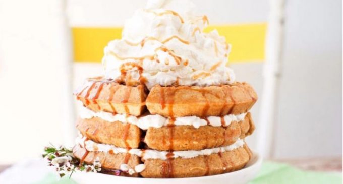 Eat Cake for Breakfast With This Delicious Waffle Cake With Cinnamon Sugar Syrup