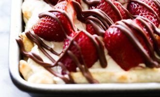 Get Sweet Relief With This Chilled Strawberry Cream Slab Pie