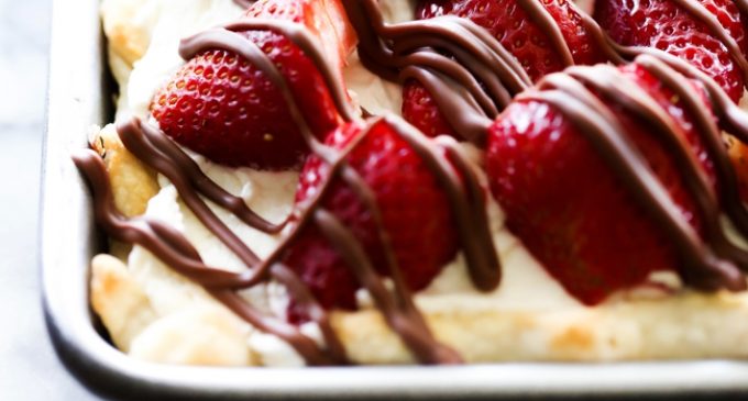 Get Sweet Relief With This Chilled Strawberry Cream Slab Pie