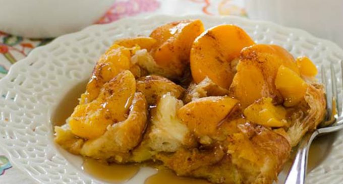 Peach Croissant Bake