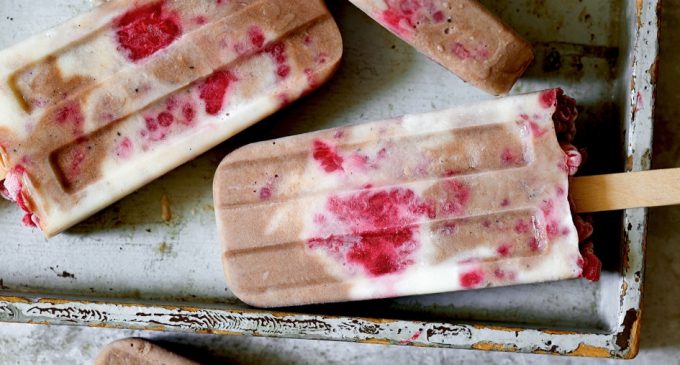 These Chocolate Raspberry Mocha Swirl Popsicles Come With a Jolt of Caffeine!