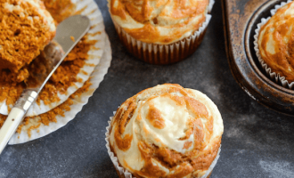 Pumpkin Cream Cheese Swirl Muffins!