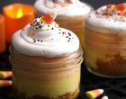 No Bake Mason Jar Candy Corn Cheesecake for Halloween