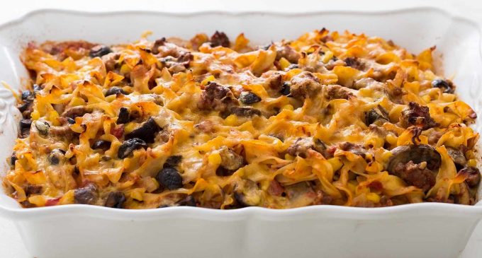 An Everything But The Kitchen Sink Casserole